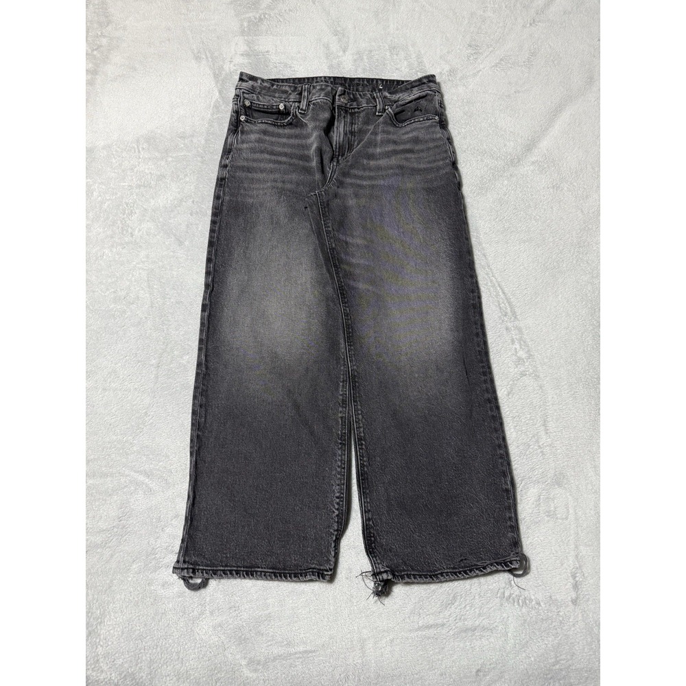 American Eagle Jeans Womens 8 Short Black Denim Curvy Stovepipe 30x25